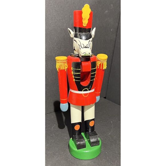 Swank‎ Zebra Wooden Nutcracker Soldier Unique Vintage Christmas Decor 1992 - Picture 1 of 5